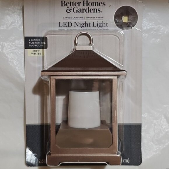 Better Homes & Gardens LED Candle Lantern Night Light 1 Pack - Picture 1 of 14